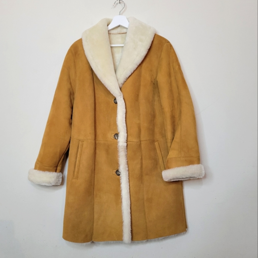 Pat Garrett Genuine Shearling/Sheepskin Coat, Medium